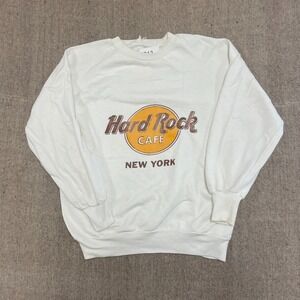 vintage hard‎ rock cafe New York Sweatshirt Mens large white 1990s USA